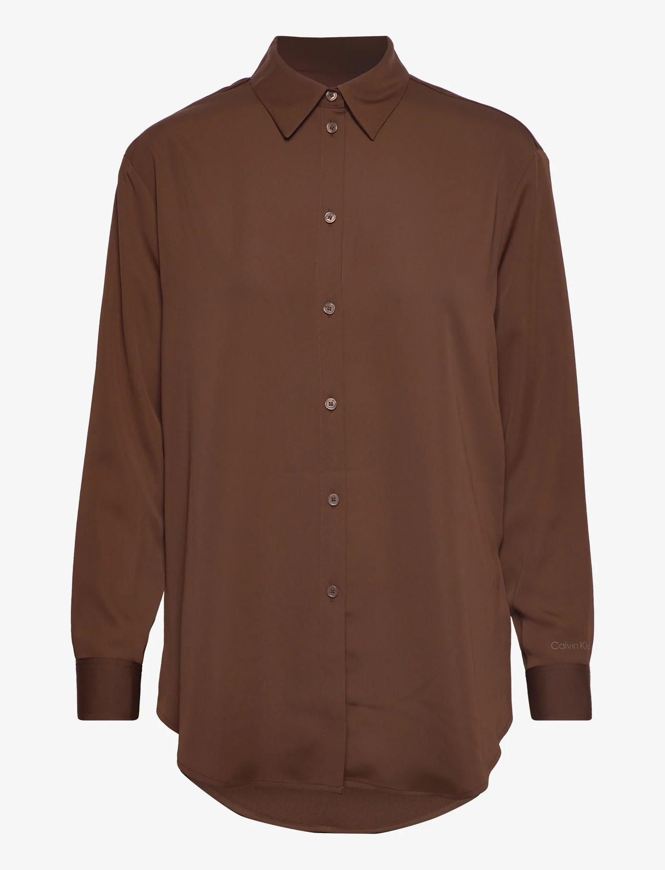 Calvin Klein - RECYCLED CDC RELAXED SHIRT - langærmede skjorter - dark chestnut - 0