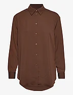 RECYCLED CDC RELAXED SHIRT - DARK CHESTNUT