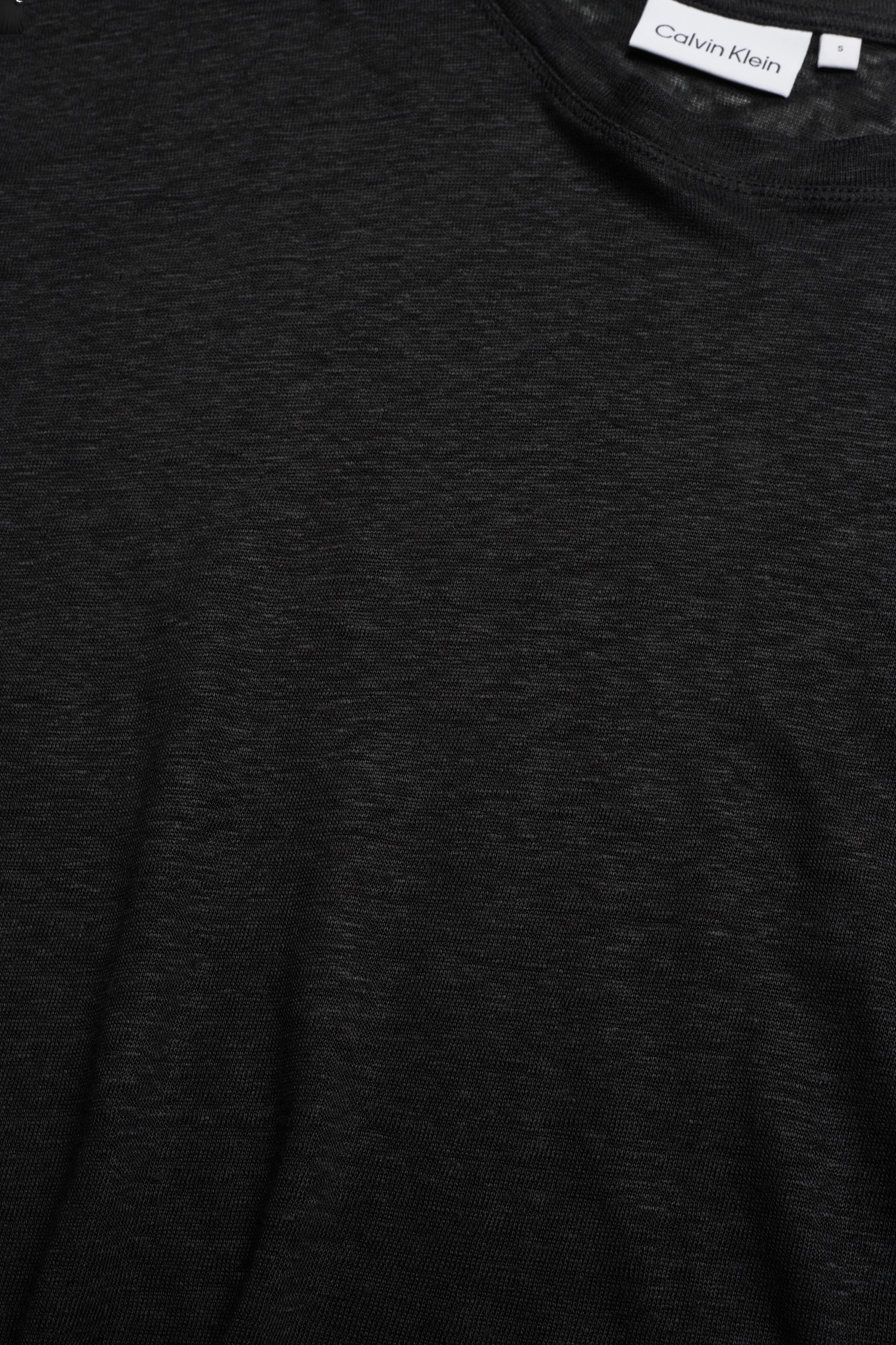 Calvin Klein - LINEN JERSEY TURN UP SLV TOP - ck black - 2