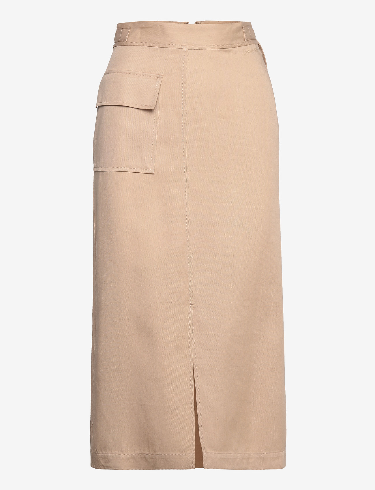Calvin Klein - UTILITY TENCEL SPLIT MIDI SKIRT - moccasin - 0