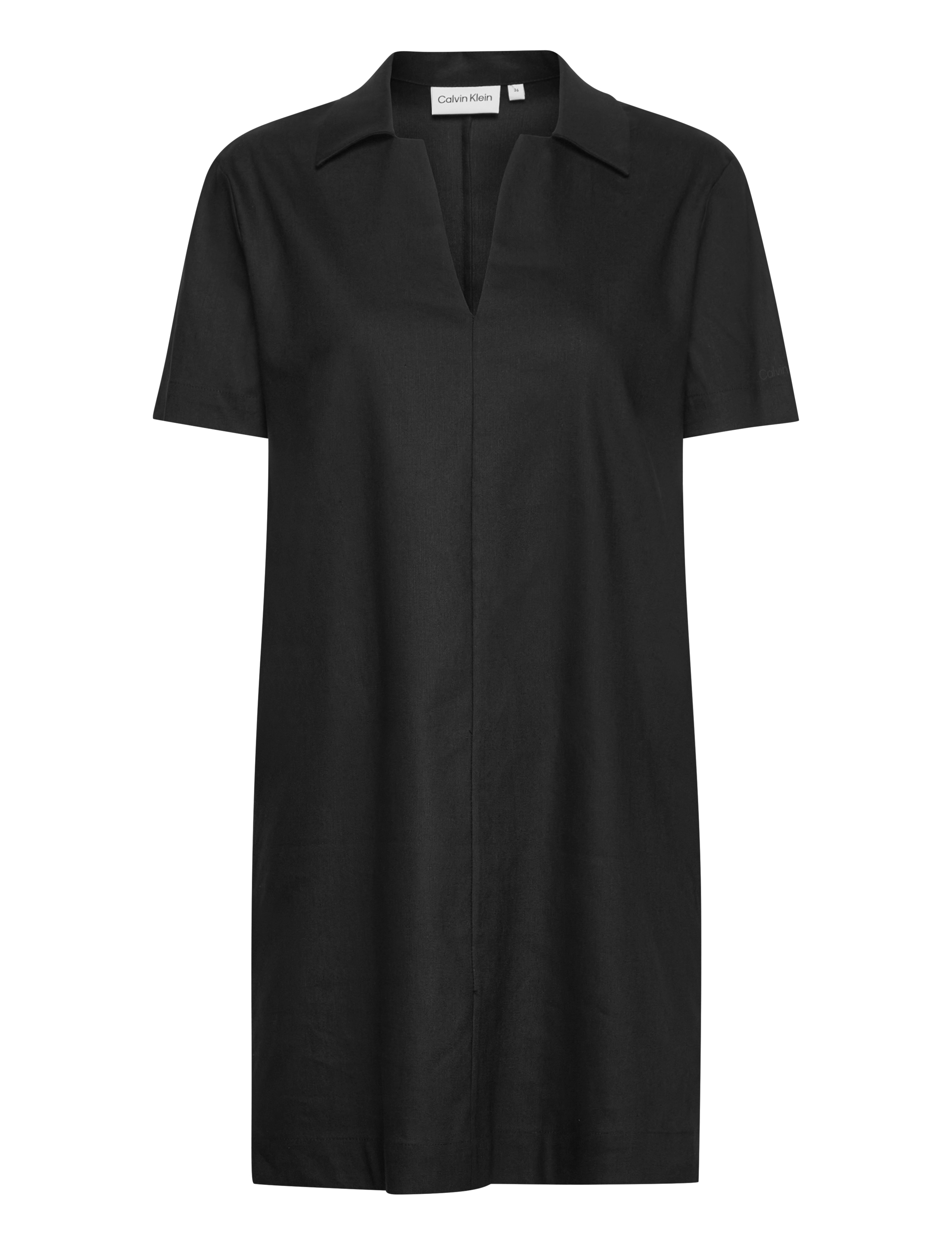 Calvin Klein Linen Open Neck Short Dress  short dresses  shop at Booztlet