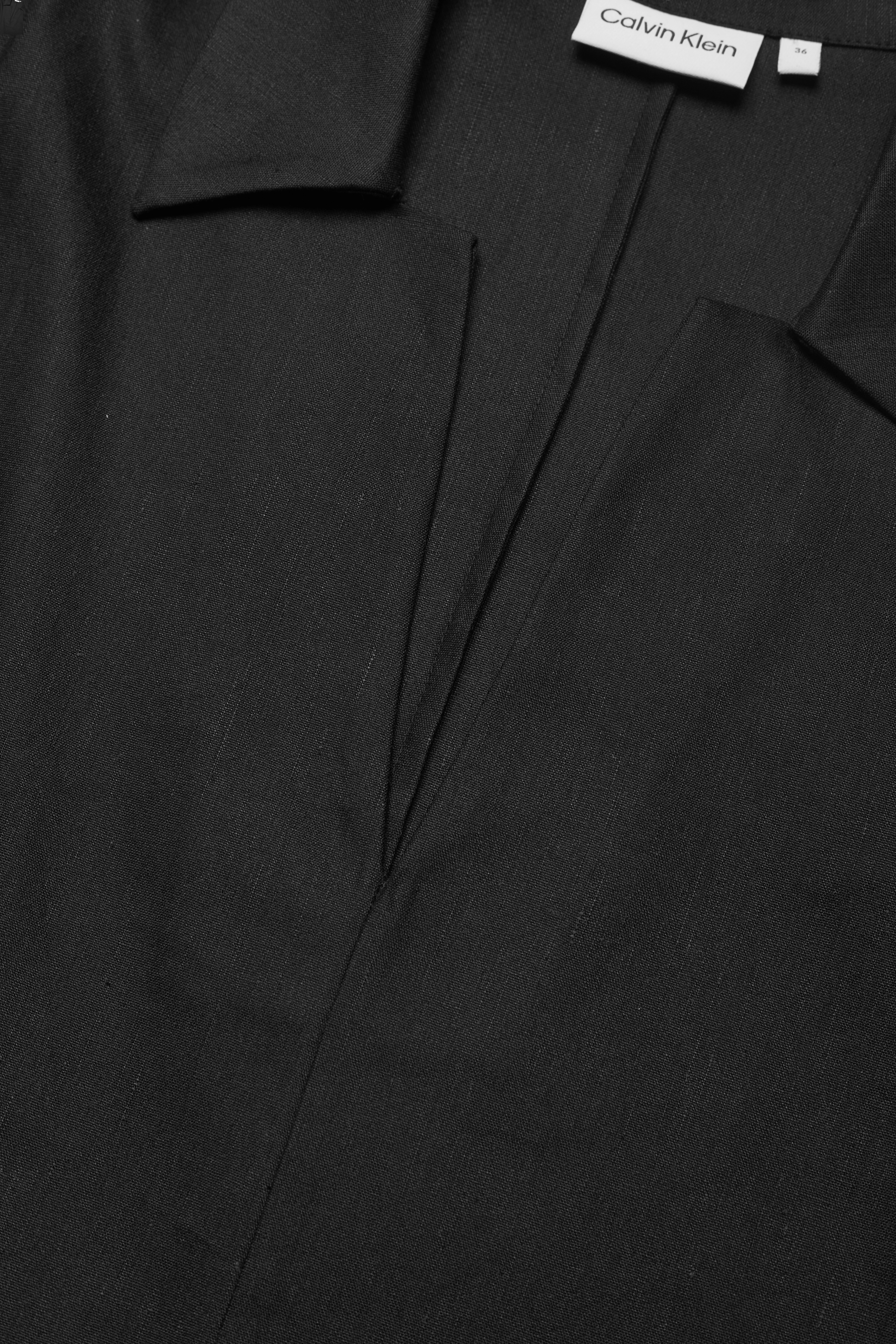 Calvin Klein - LINEN OPEN NECK SHORT DRESS - ck black - 2