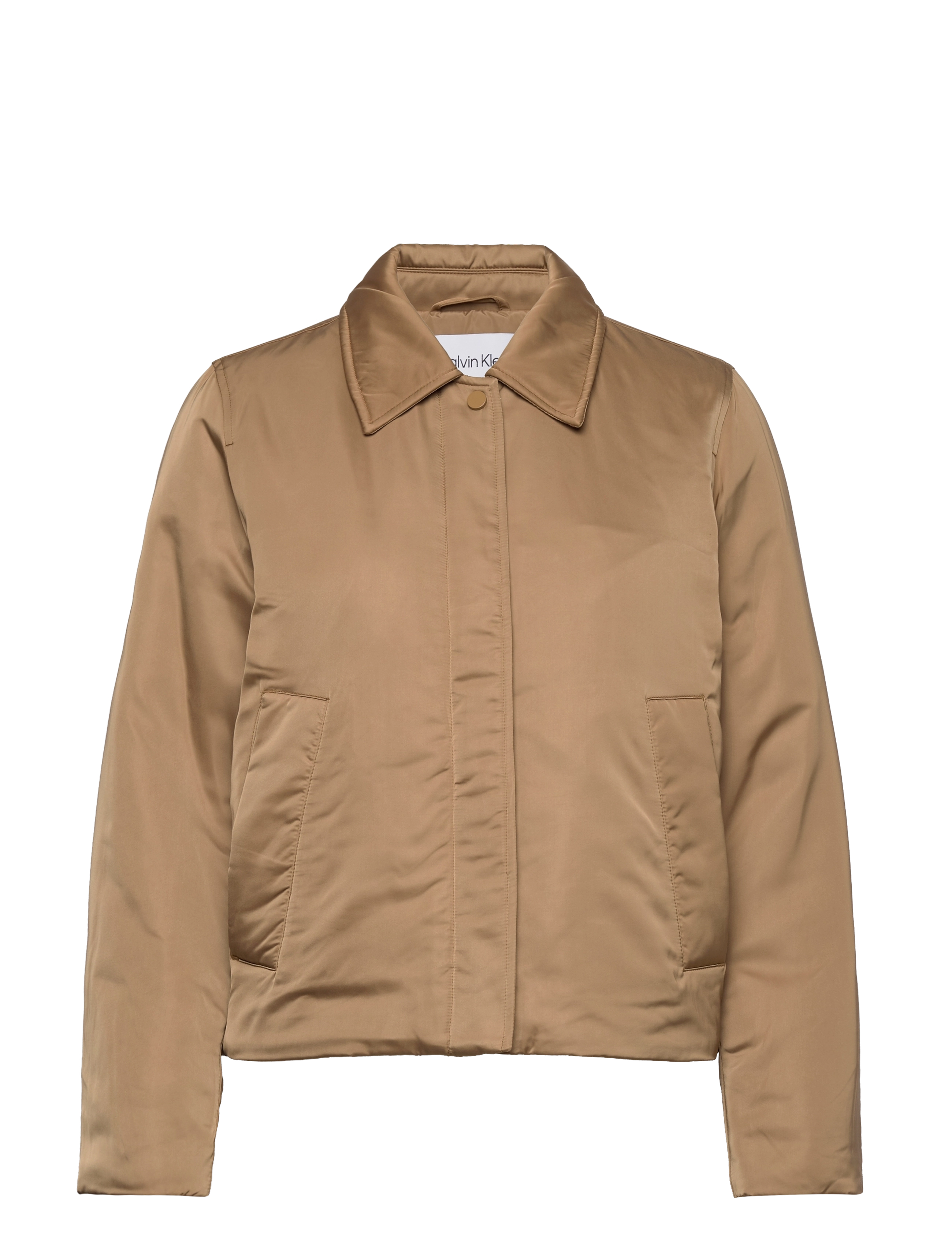 Calvin Klein MINIMAL PADDED SATIN JACKET - Calvin Klein - SAFARI CANVAS / brown