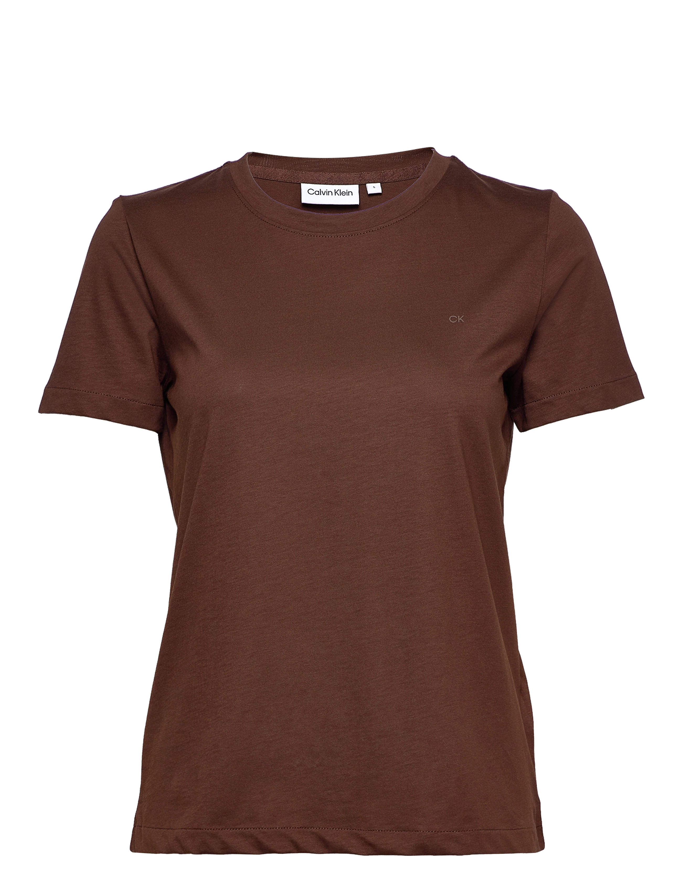 Calvin Klein - SMOOTH COTTON CREW NECK TEE - dark chestnut - 0