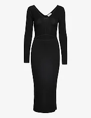 Calvin Klein - ICONIC RIB CUT OUT MIDI DRESS - stramme kjoler - ck black - 0