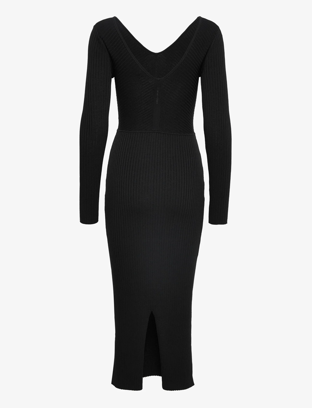 Calvin Klein - ICONIC RIB CUT OUT MIDI DRESS - stramme kjoler - ck black - 1