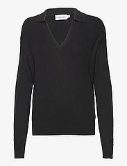 Calvin Klein - RIB OPEN NECK SWEATER - trøjer - ck black - 0