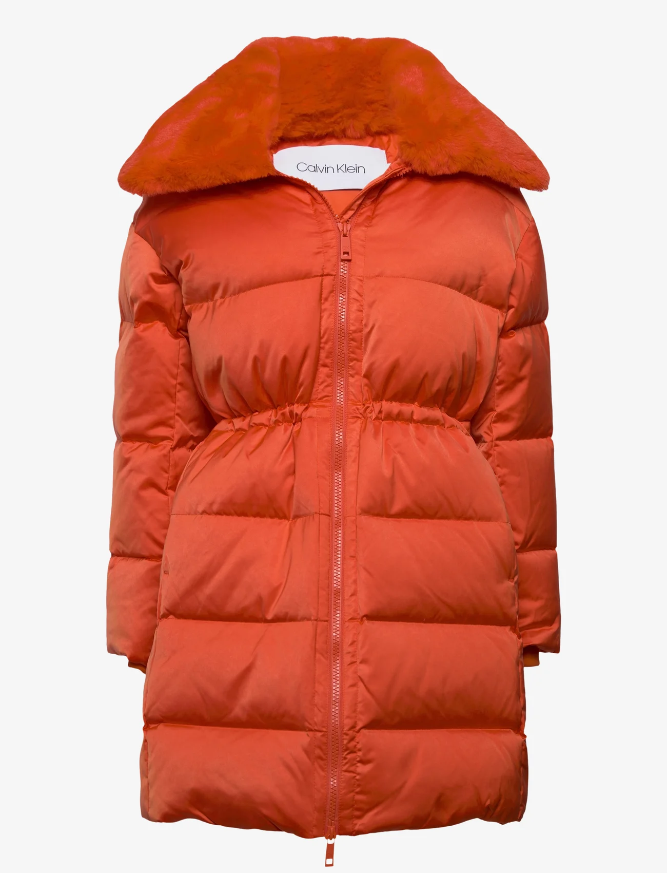 Calvin Klein - LUX SATIN PUFFER COAT - winter jackets - deep orange - 0