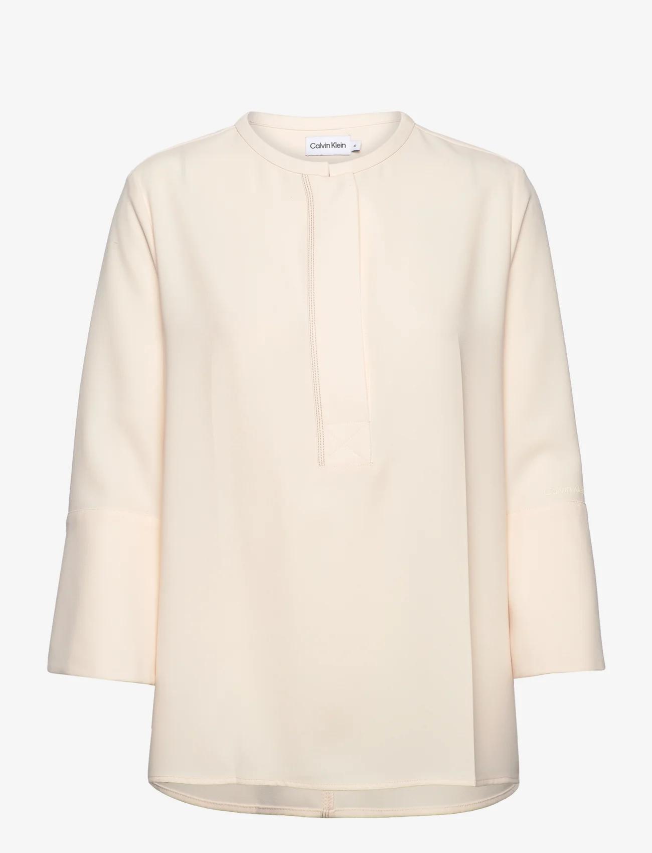 Calvin Klein - SUSTAINABLE TWILL  BLOUSE - bluzki z długimi rękawami - seedpearl - 0