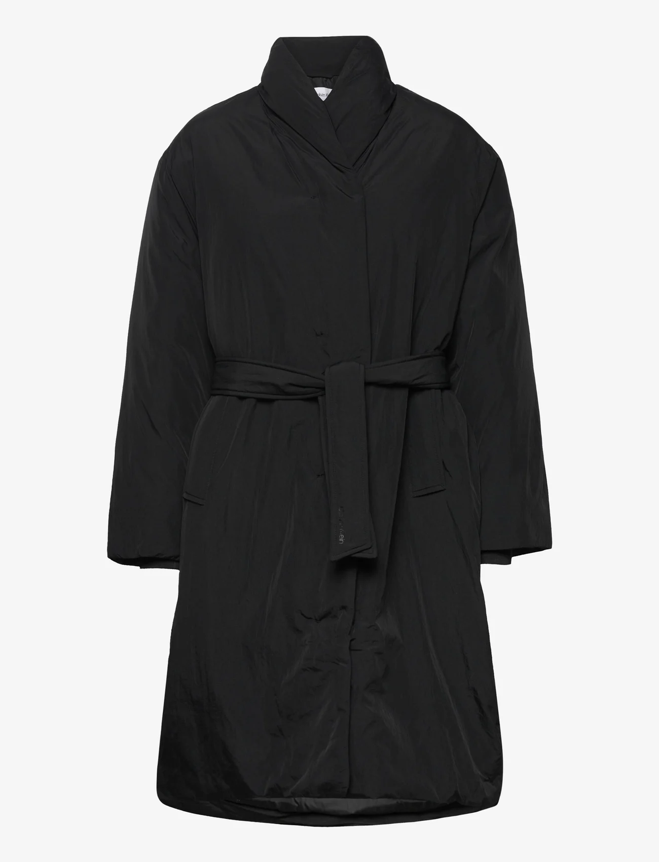Calvin Klein - LIGHT PADDED WRAP COAT - parka coats - ck black - 0