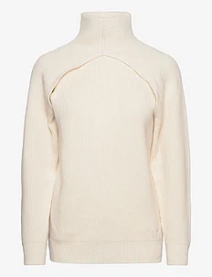 RECYCLED WOOL CUT OUT SWEATER LS, Calvin Klein