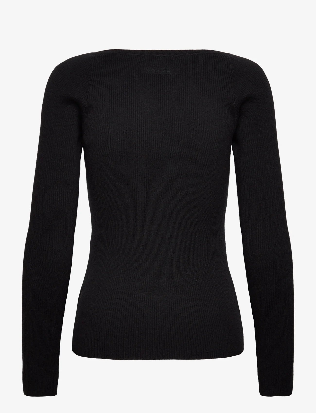 Calvin Klein - RIB SQUARE-NECK SWEATER LS - palaidinukės ilgomis rankovėmis - ck black - 1