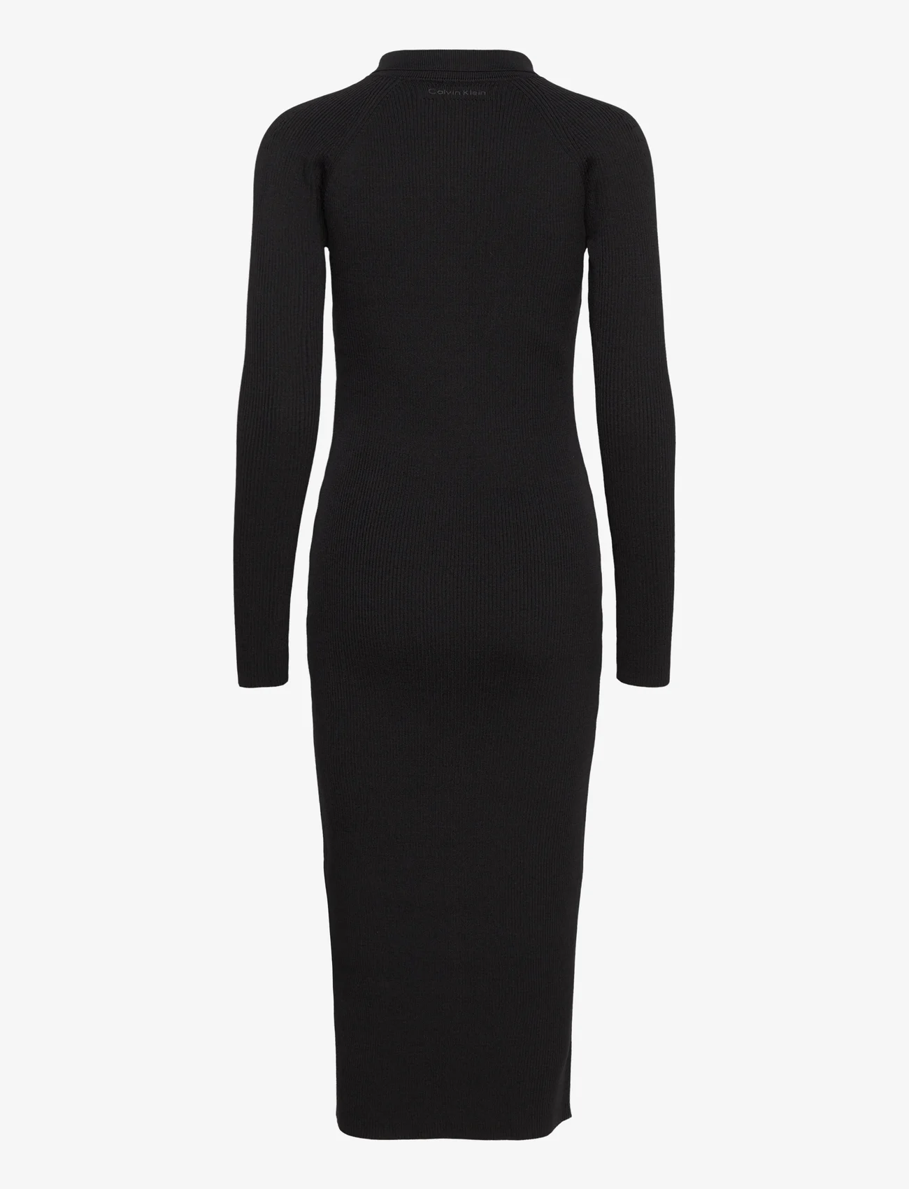 Calvin Klein - ICONIC RIB SHIRT MIDI DRESS - bodycon jurken - ck black - 1