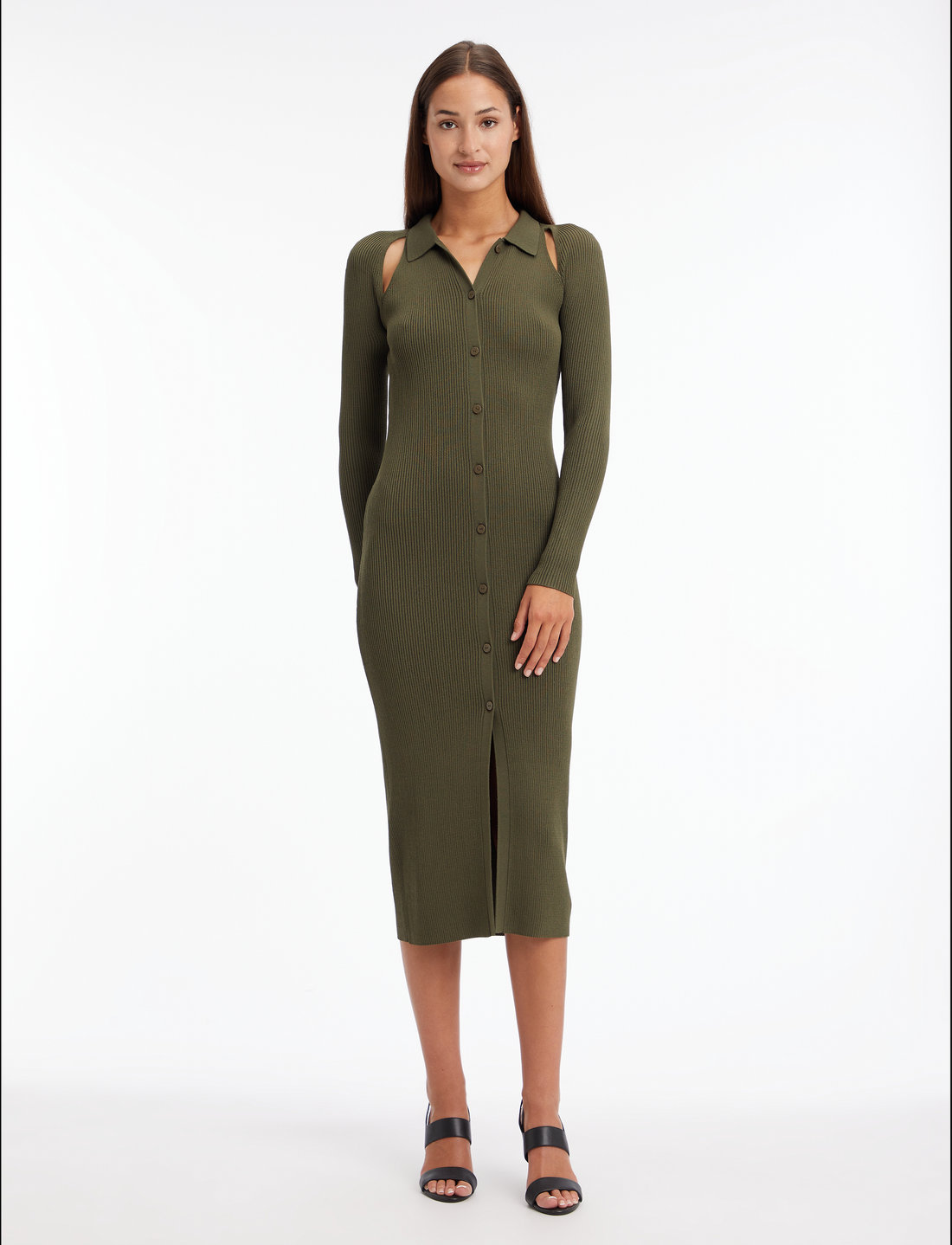 Calvin Klein Iconic Rib Shirt Midi Dress Midi dresses Boozt