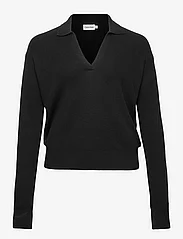 Calvin Klein - RIB OPEN NECK SWEATER INCLU - pullover - ck black - 0