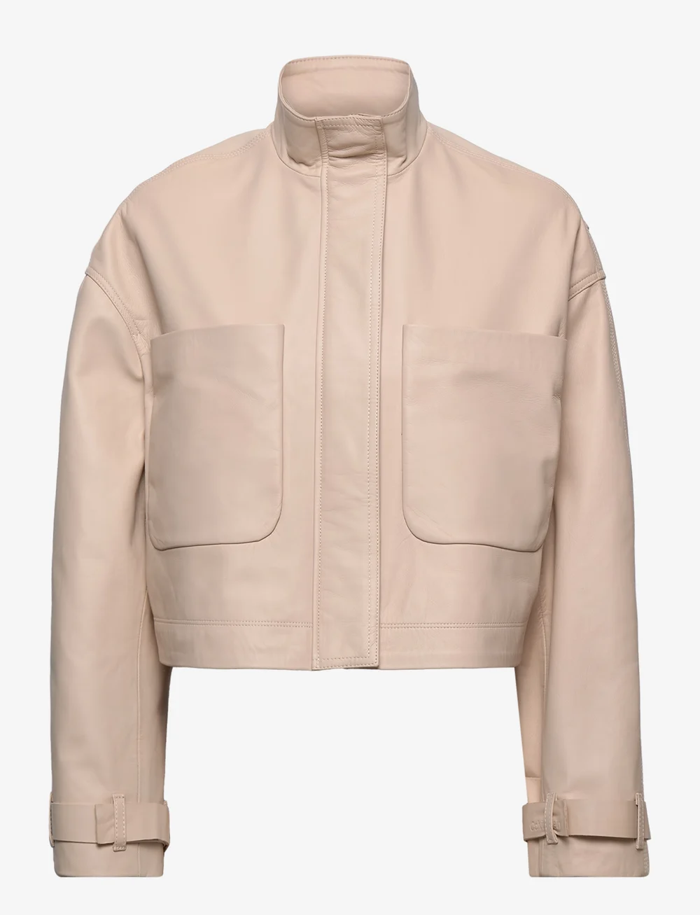 Calvin Klein Leather Cropped Jacket jackets coats shop at