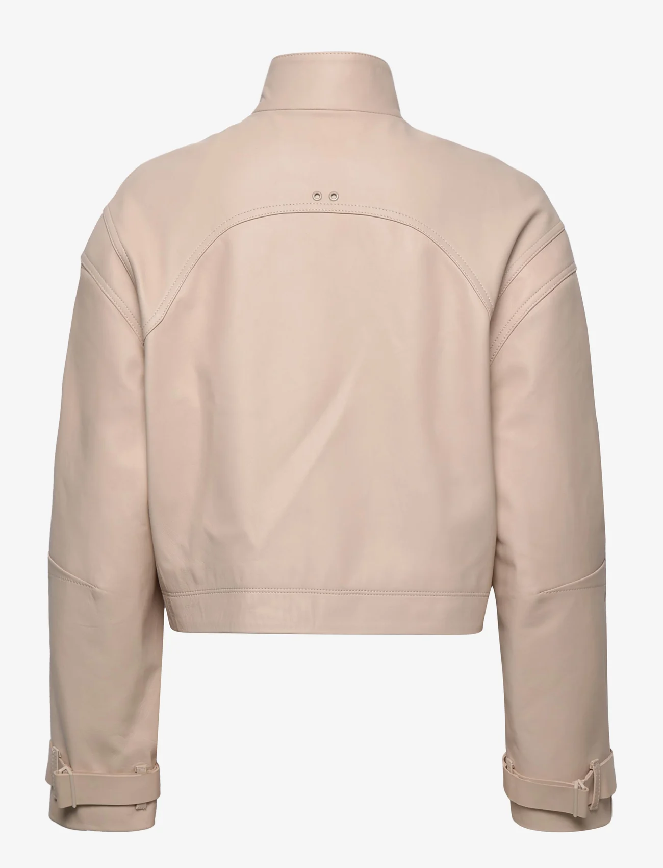 Calvin Klein - LEATHER CROPPED JACKET - forårsjakker - smooth beige - 1
