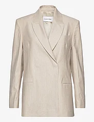 Calvin Klein - LINEN TAILORED BLAZER - vakarėlių drabužiai išparduotuvių kainomis - smooth beige - 0