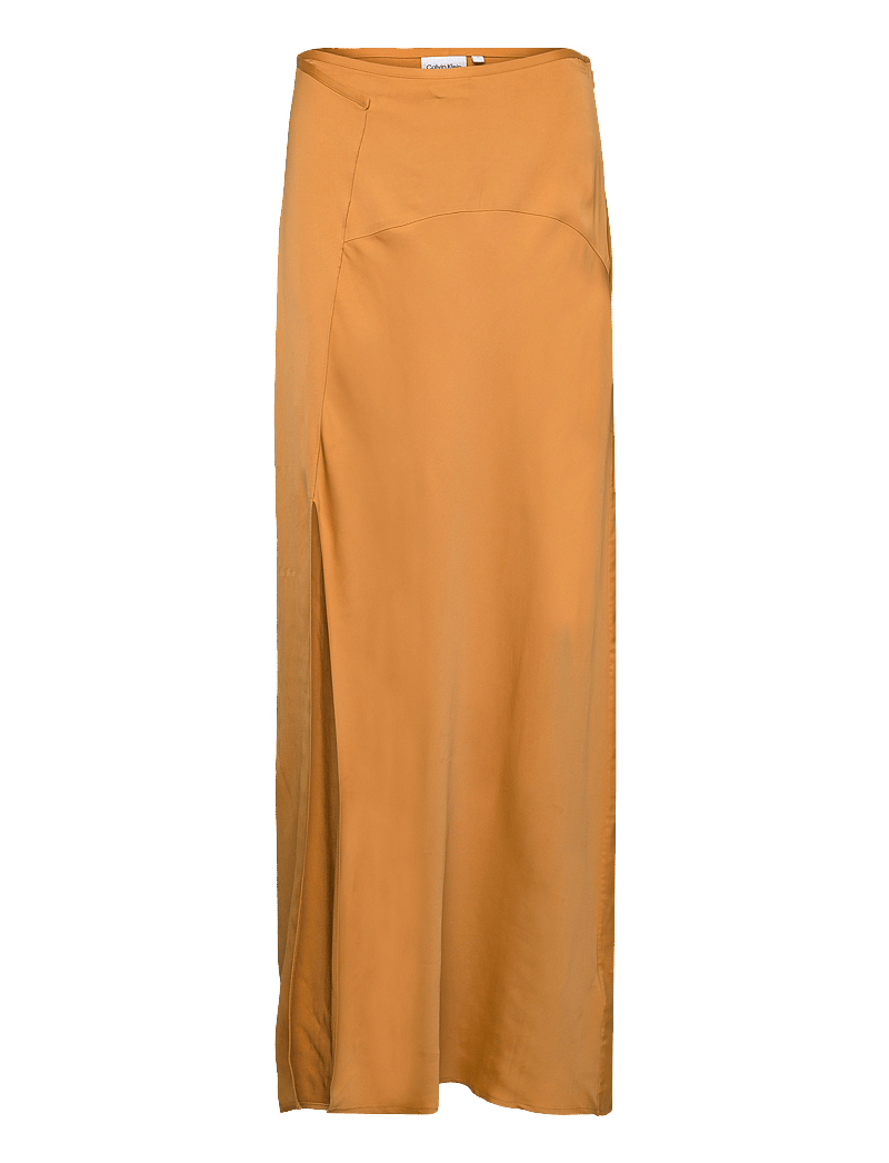 Calvin Klein - SATIN VISCOSE MAXI SKIRT - satinröcke - vintage gold - 0