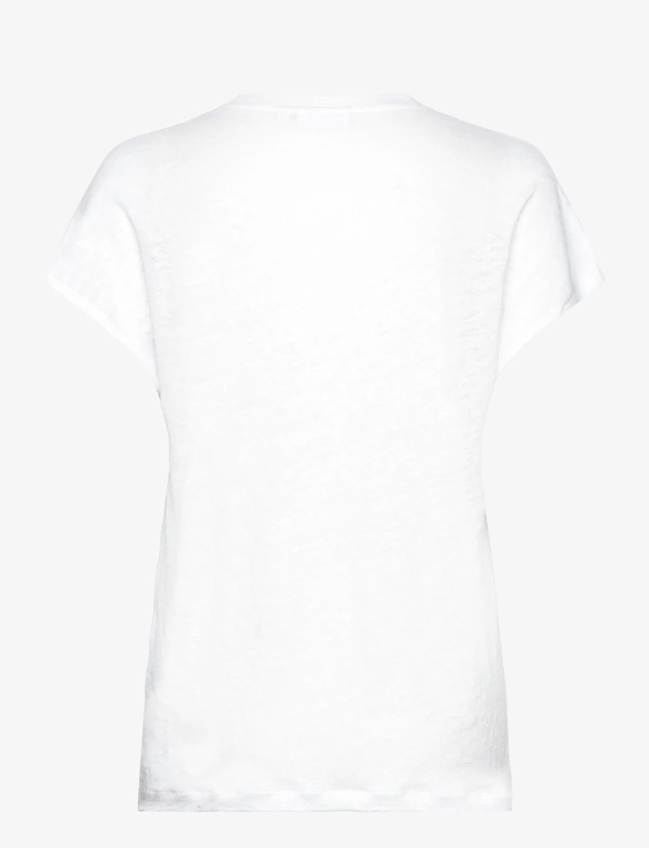 Calvin Klein - LINEN JERSEY C-NECK TOP SS - t-shirts - bright white - 1