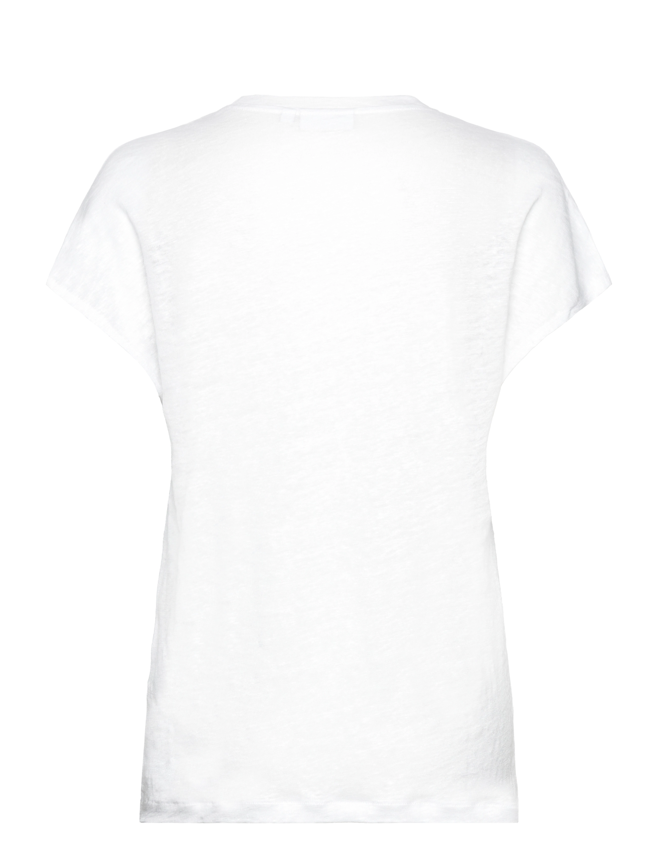 Calvin Klein - LINEN JERSEY C-NECK TOP SS - bright white - 1