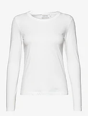 Calvin Klein - SMOOTH COTTON CREW NECK TEE LS - pikkade varrukatega alussärgid - bright white - 0