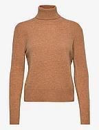 RECYCLED WOOL ROLL NECK SWEATER - SAFARI CANVAS HEATHER