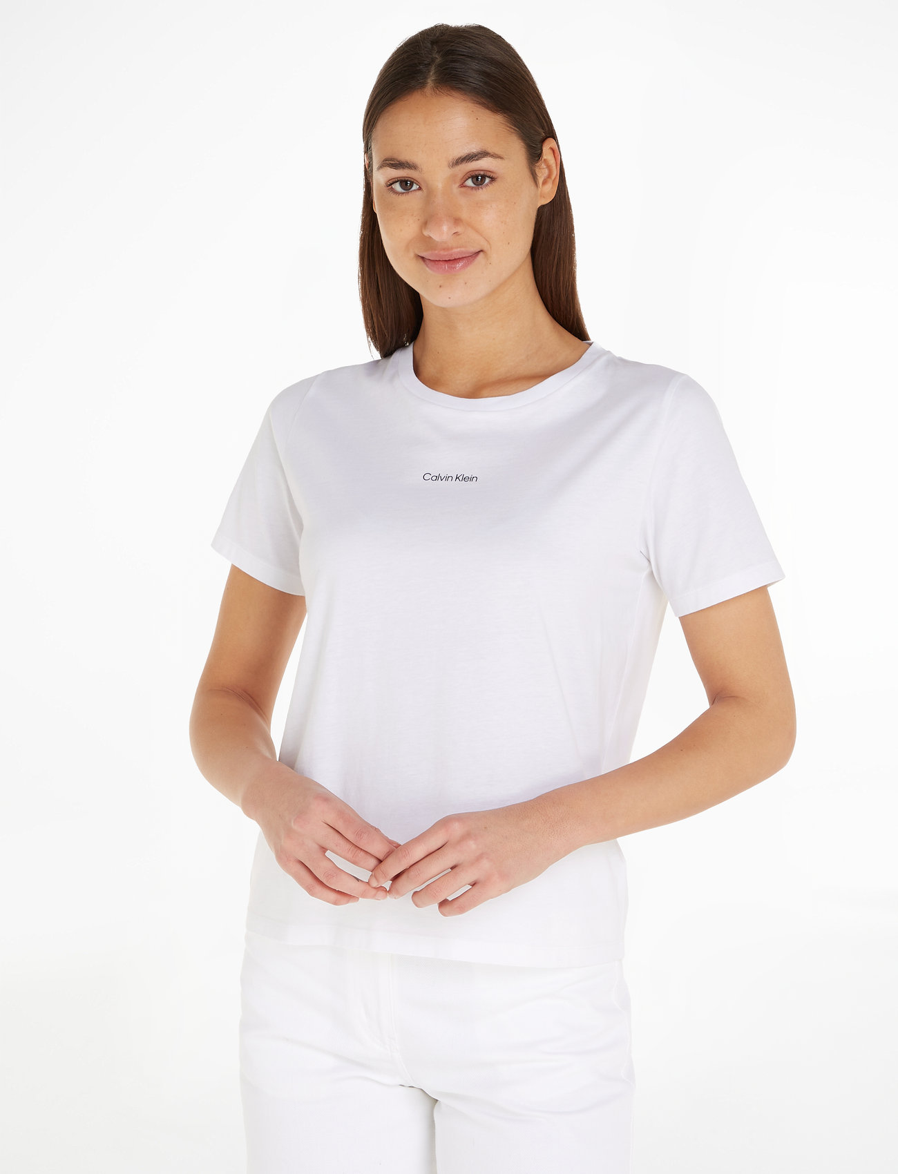 Calvin Klein - MICRO LOGO T-SHIRT - marškinėliai - bright white - 1