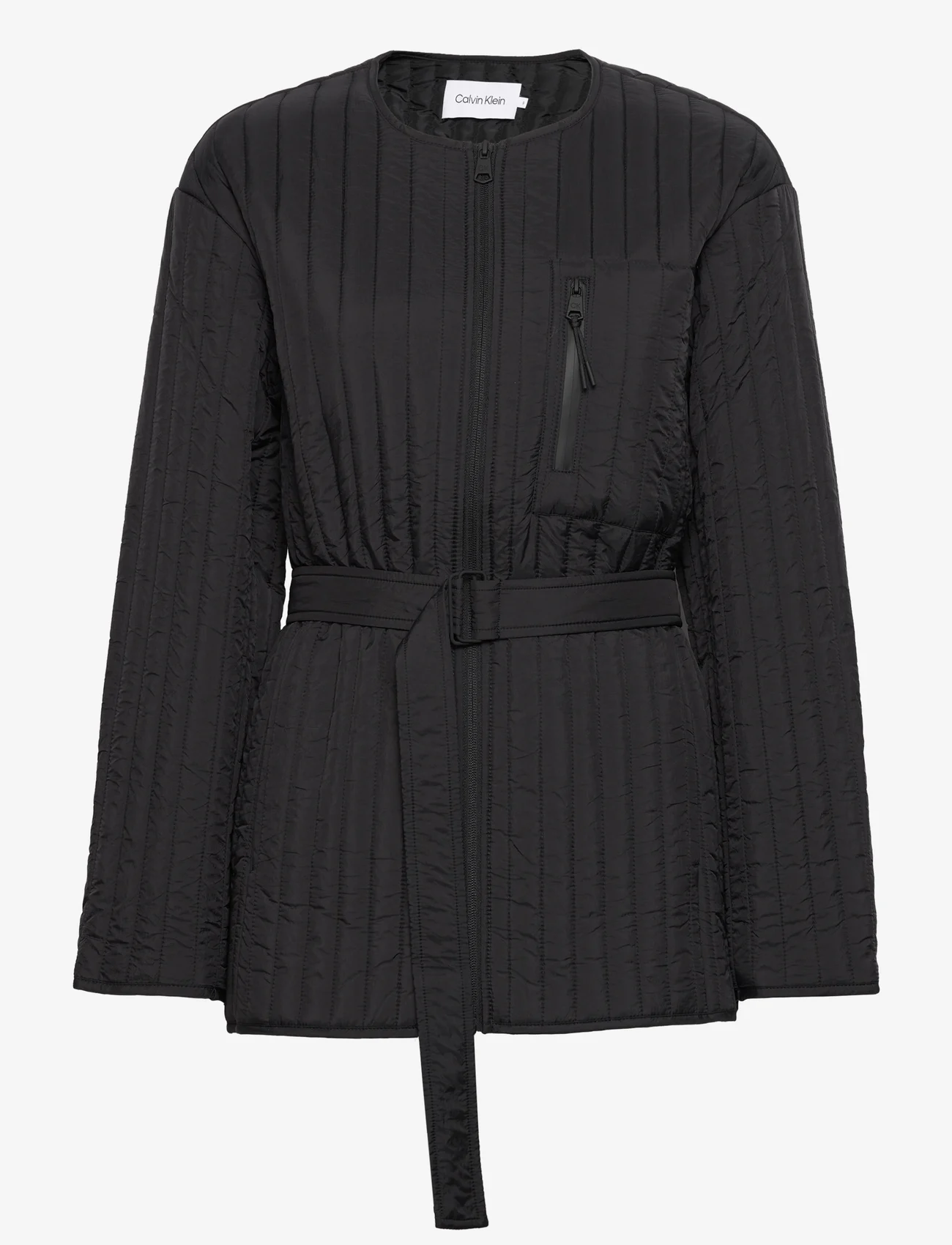 Calvin Klein - LW VERTICAL QUILTED JACKET - spring jackets - ck black - 0