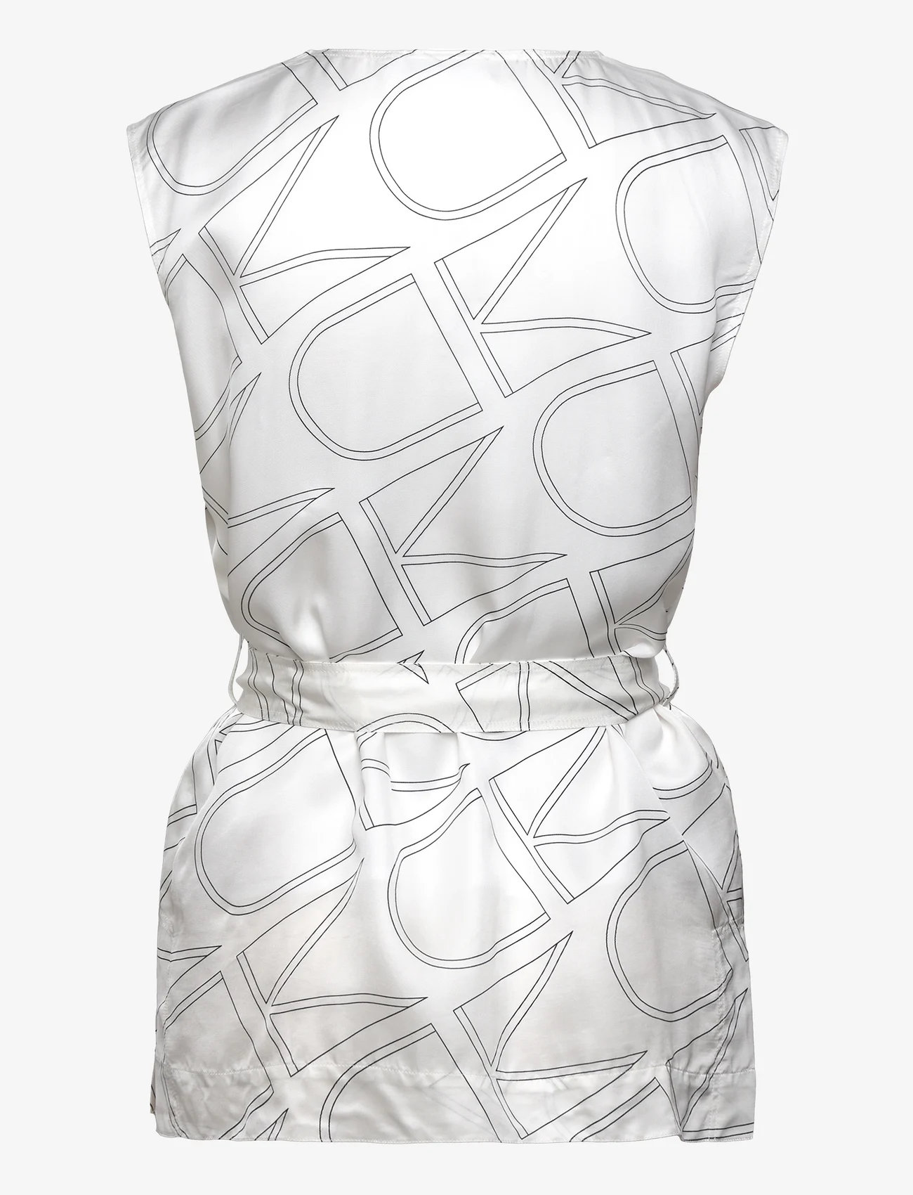 Calvin Klein - MONOGRAM BELTED TOP - ermeløse bluser - logo print / vanilla ice - 1