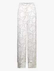 Calvin Klein - MONOGRAM WIDE LEG PANT - odzież imprezowa w cenach outletowych - logo print / vanilla ice - 0