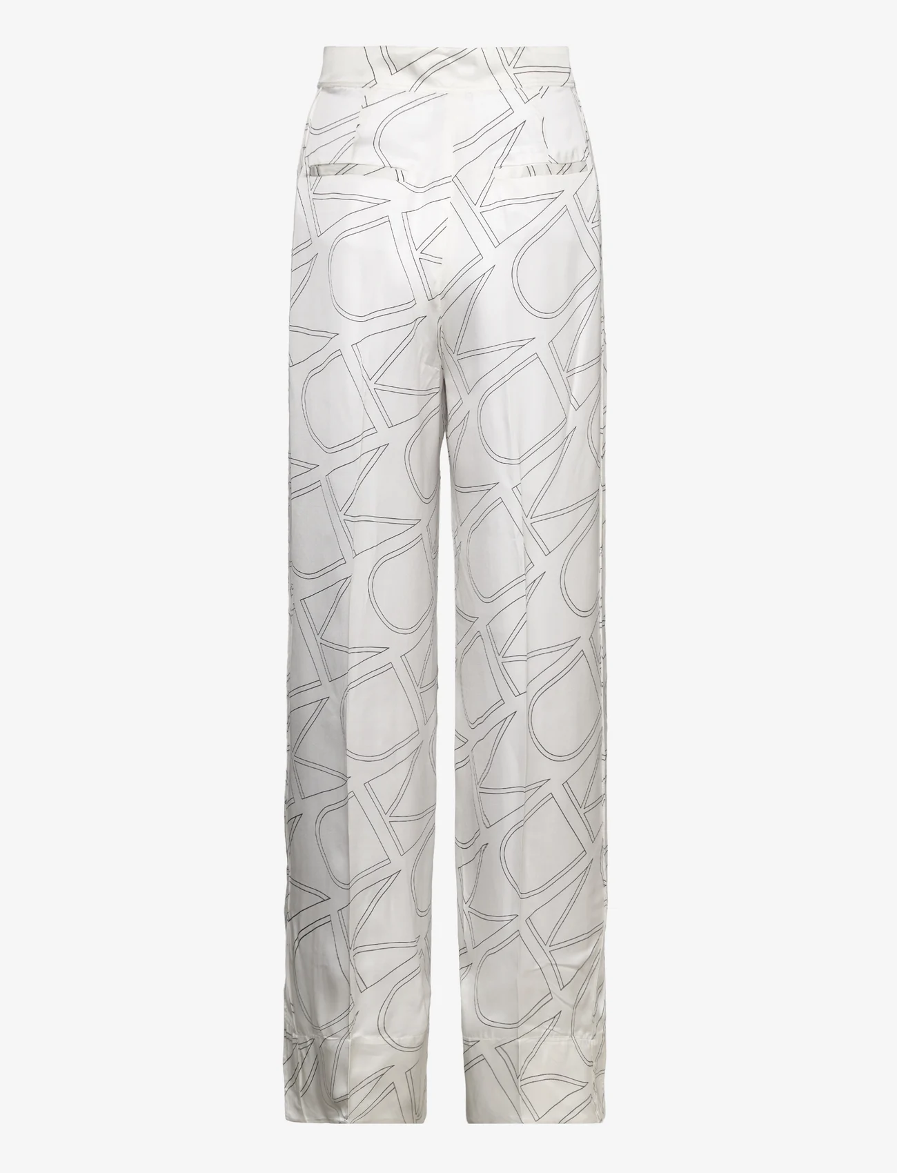Calvin Klein - MONOGRAM WIDE LEG PANT - vakarėlių drabužiai išparduotuvių kainomis - logo print / vanilla ice - 1