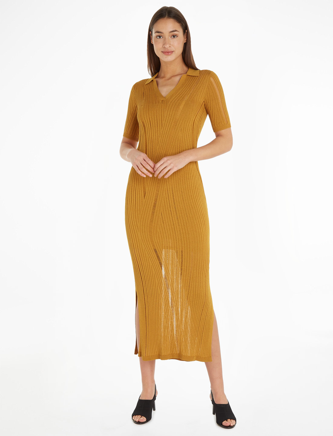 Calvin Klein Texture Stitch Dress Knitted dresses Boozt