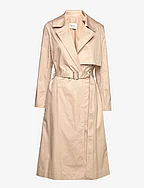 COTTON TWILL TRENCH COAT - PASTEL SAND