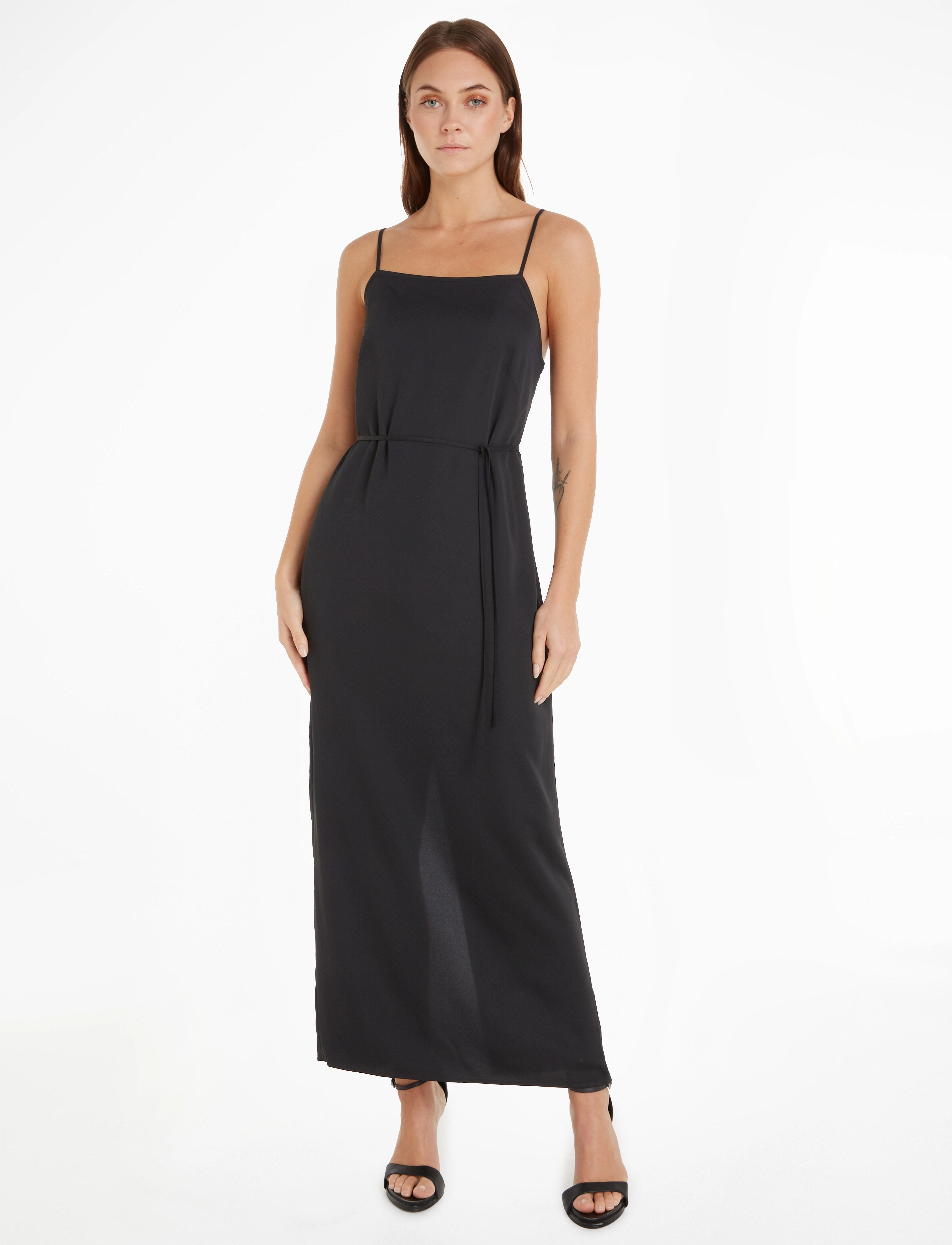 Calvin Klein RECYCLED CDC MIDI SLIP DRESS - Slip kjoler - CK BLACK / black