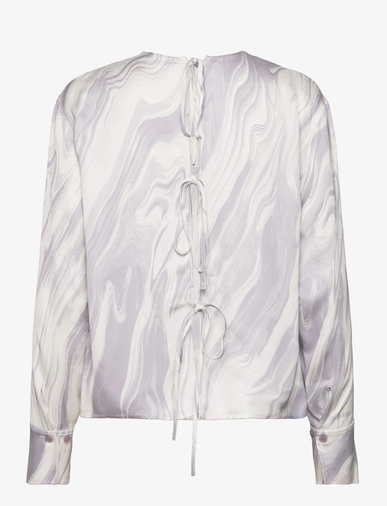 Calvin Klein - SHINE VISCOSE LS TOP - bluzki z długimi rękawami - brushstroke fade / lilac dusk - 1