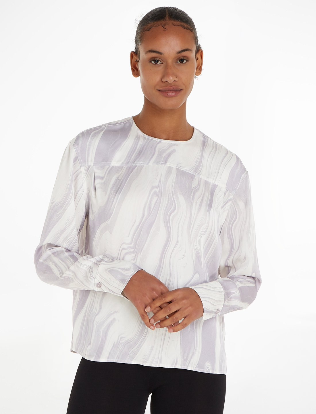 Calvin Klein Shine Viscose Ls Top Long sleeved blouses Boozt