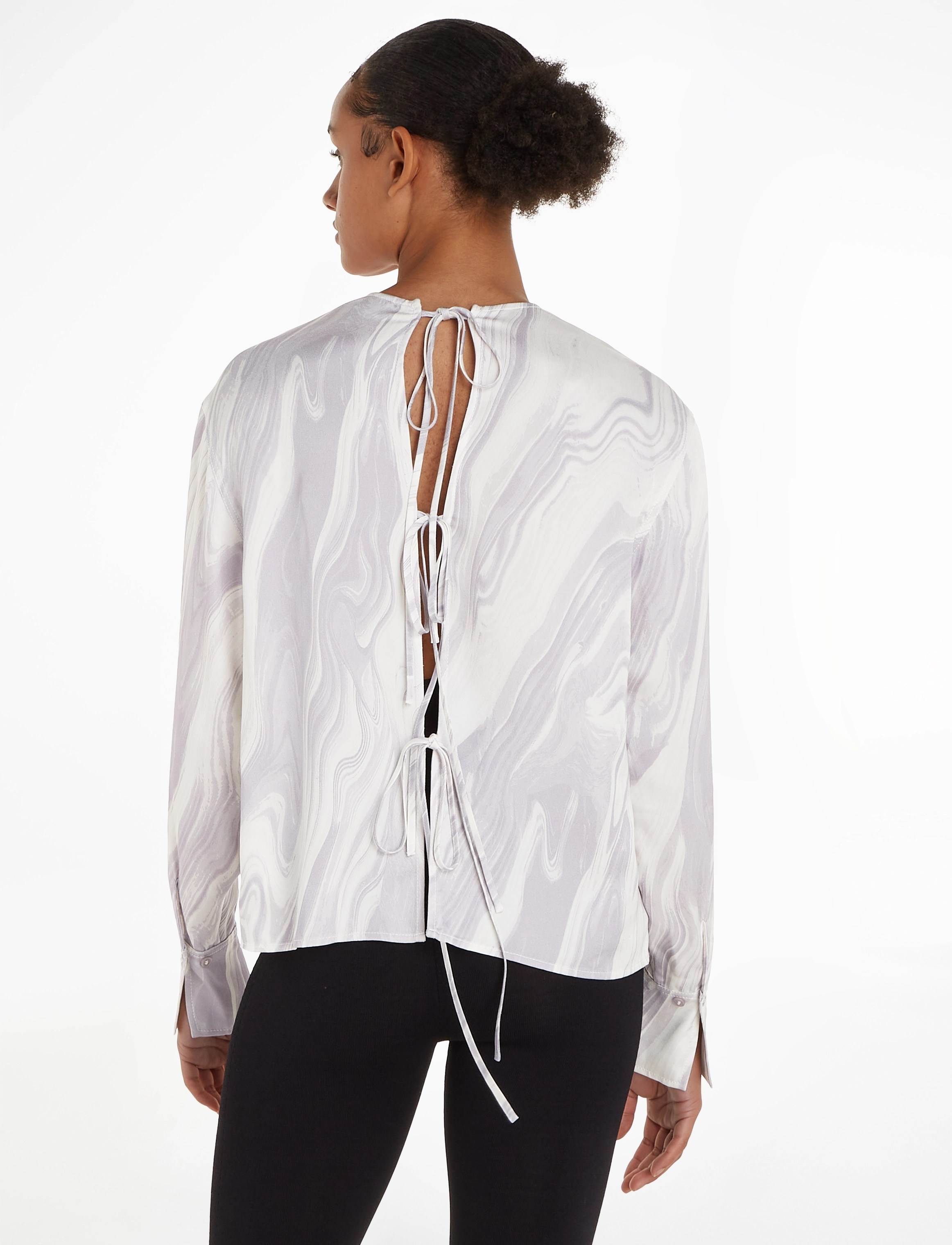 Calvin Klein - SHINE VISCOSE LS TOP - langärmlige blusen - brushstroke fade / lilac dusk - 3