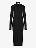 FLUID JERSEY SHIRT LS DRESS - CK BLACK