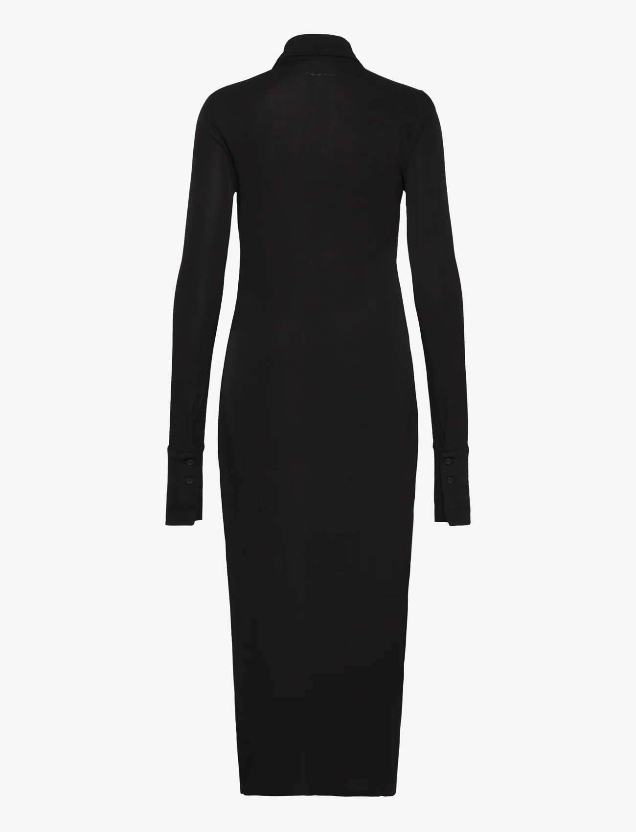 Calvin Klein - FLUID JERSEY SHIRT LS DRESS - shirt dresses - ck black - 1