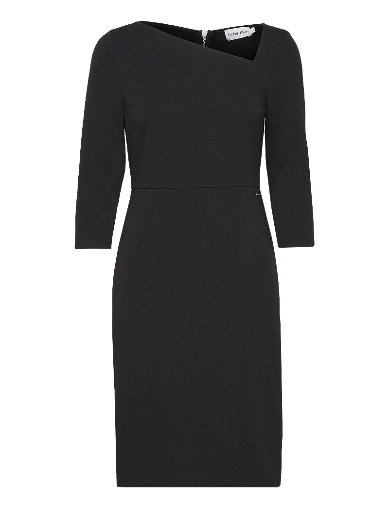 Calvin Klein Scuba Crepe Asymmetric Dress midi dresses shop at Booztlet Calvin Klein Scuba Crepe Asymmetric Dress midi dresses shop at Booztlet