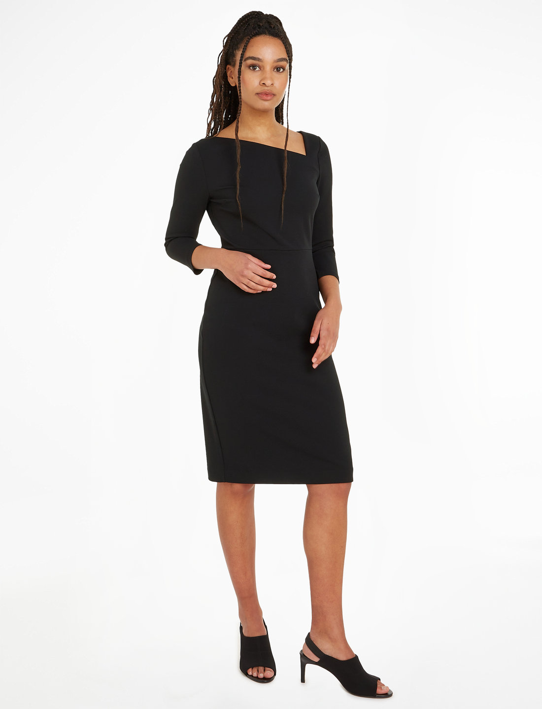 Calvin klein black dresses deals
