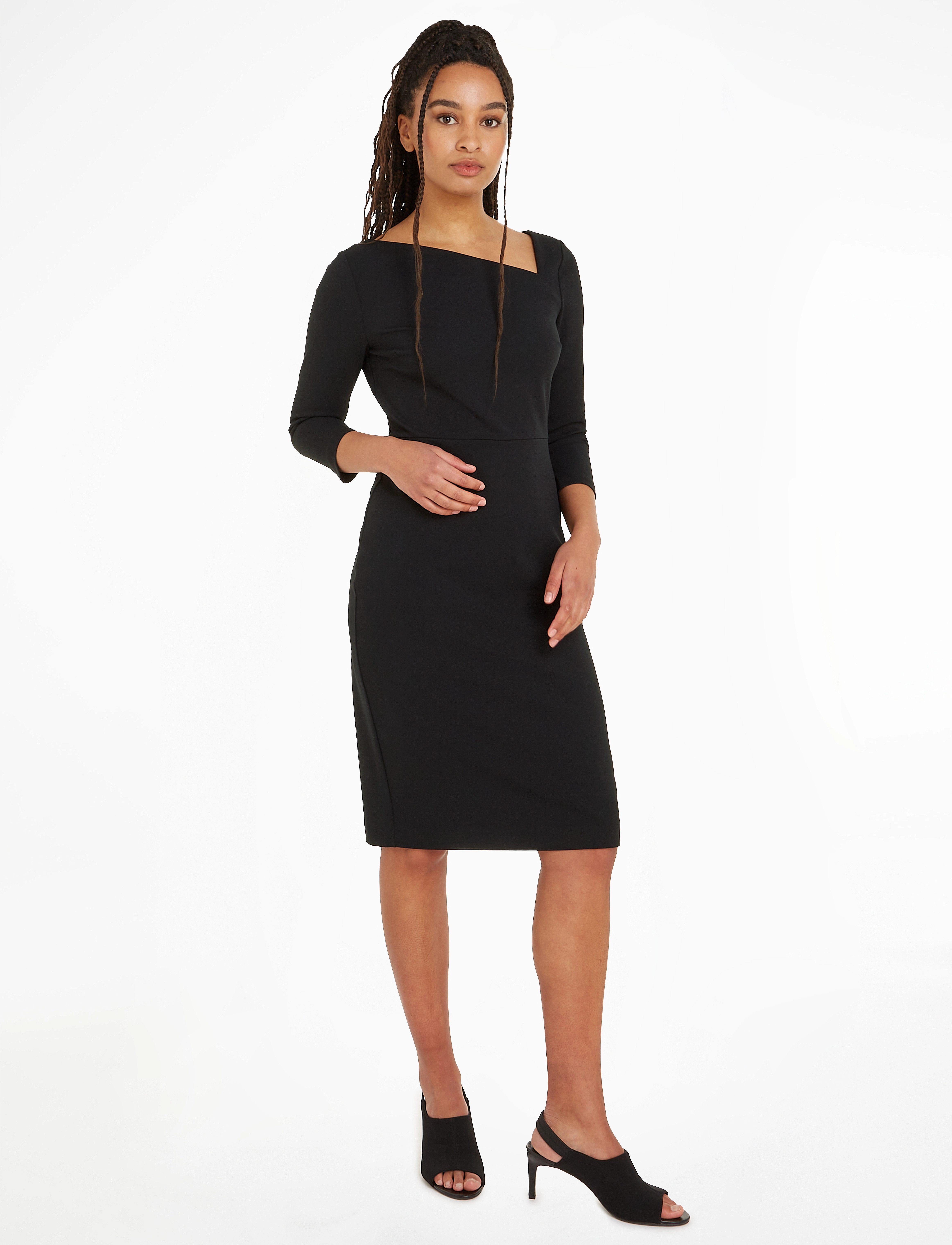 Calvin Klein - SCUBA CREPE ASYMMETRIC DRESS - ck black - 2