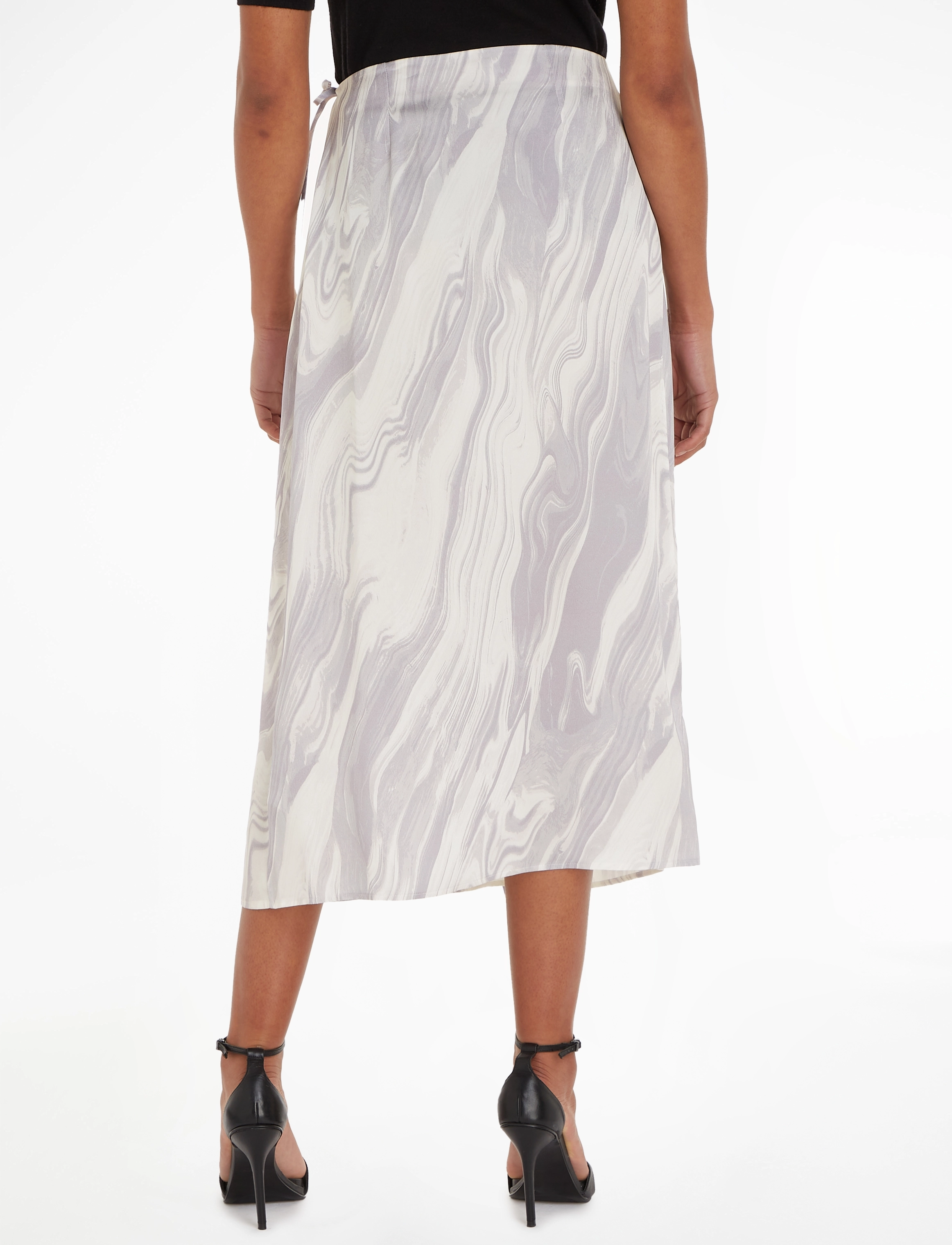 Calvin Klein - SHINE VISCOSE WRAP SKIRT - satinnederdele - brushstroke fade / lilac dusk - 3