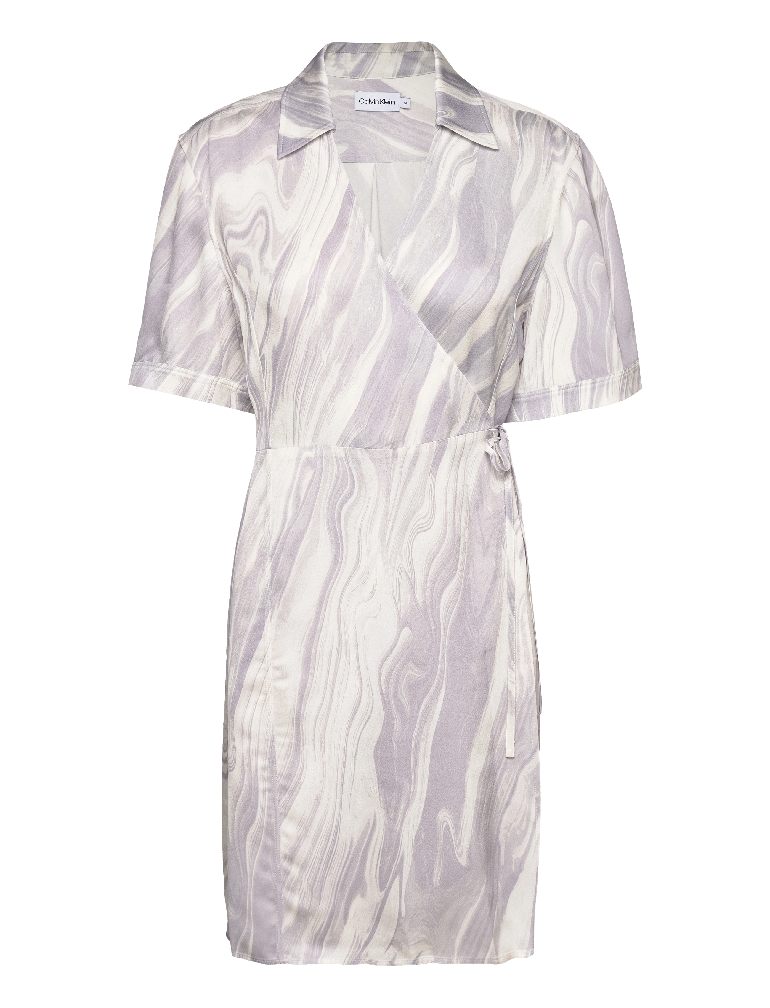 Calvin Klein SHINE VISCOSE WRAP DRESS - Klänningar - BRUSHSTROKE FADE / LILAC DUSK / purple