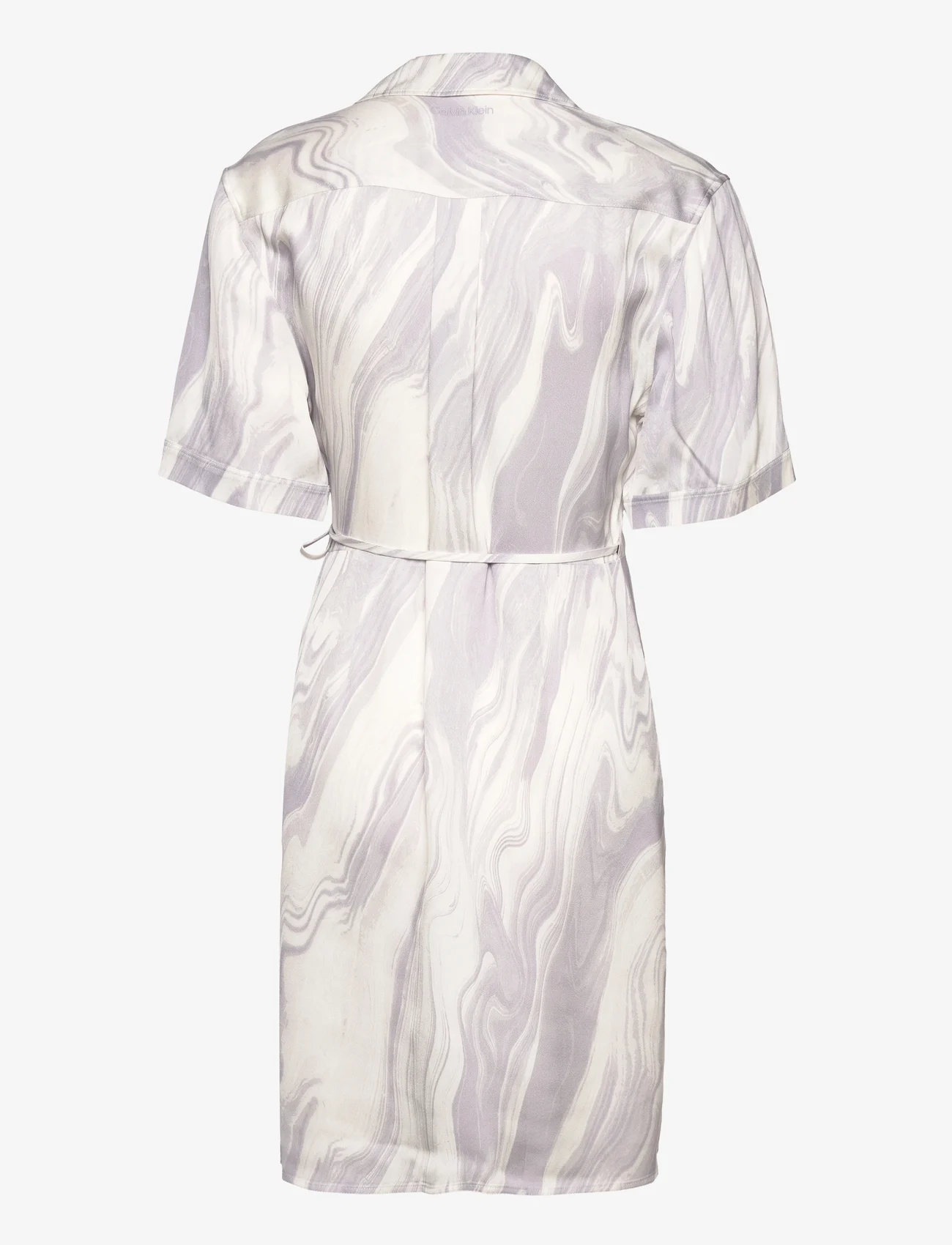 Calvin Klein - SHINE VISCOSE WRAP DRESS - skjortekjoler - brushstroke fade / lilac dusk - 1