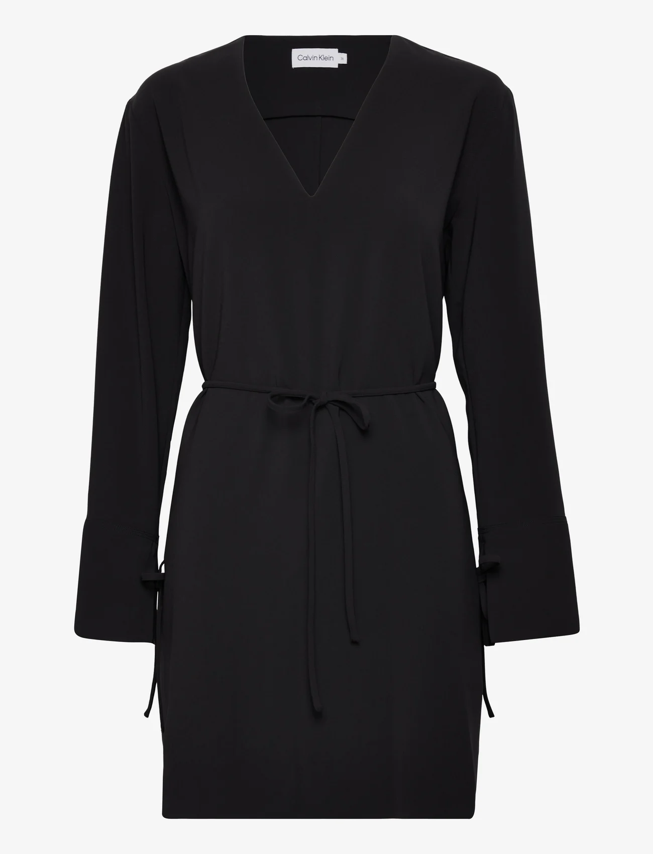 Calvin Klein - STRUCTURE TWILL LS DRESS - vasaras kleitas - ck black - 0