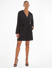 Calvin Klein - STRUCTURE TWILL LS DRESS - krótkie sukienki - ck black - 2