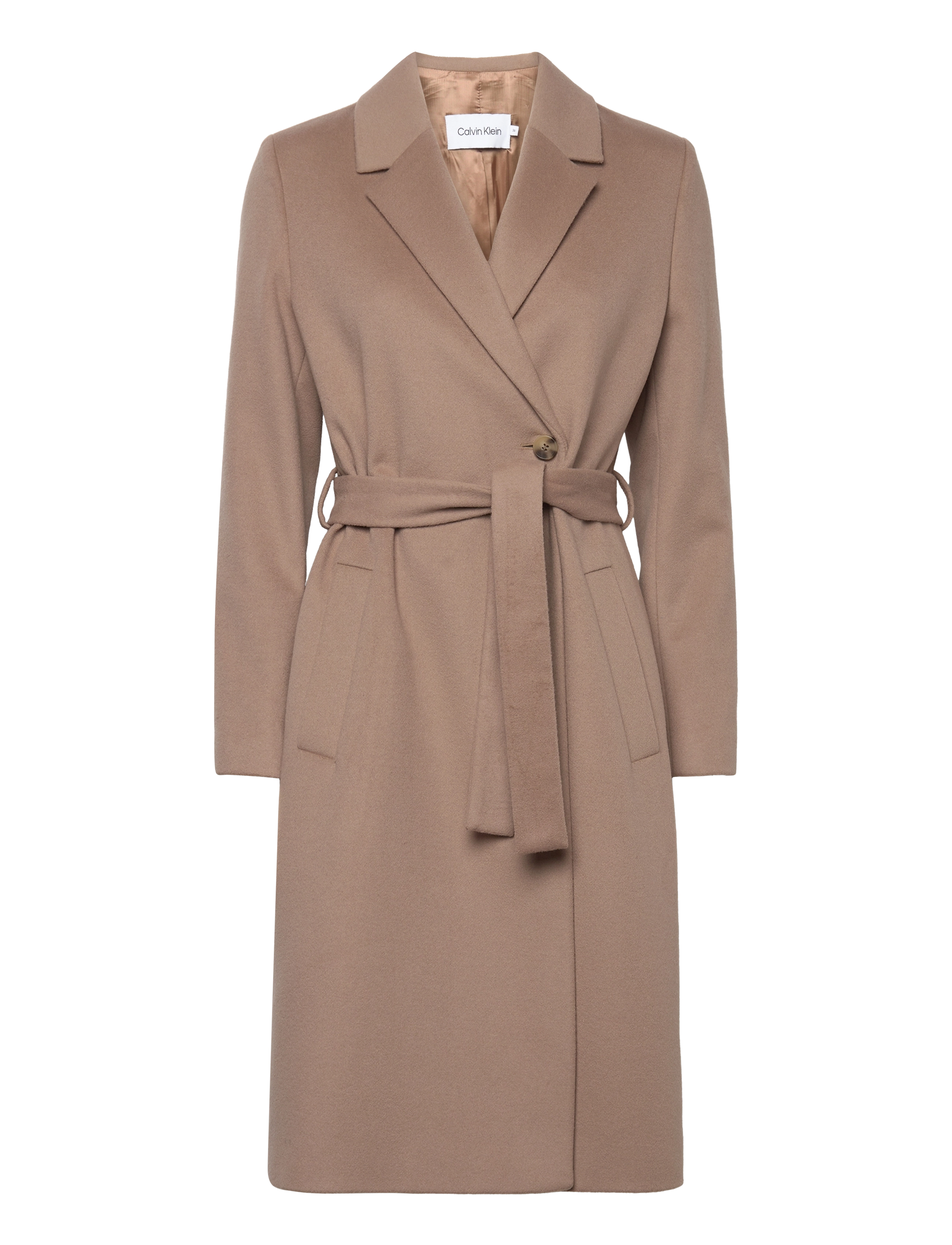 ESSENTIAL WOOL WRAP COAT - GINGER SNAP