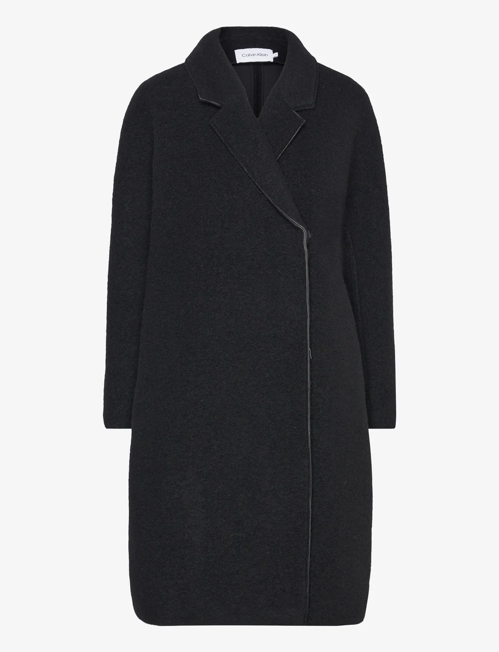 Calvin klein women's black wool coat sales